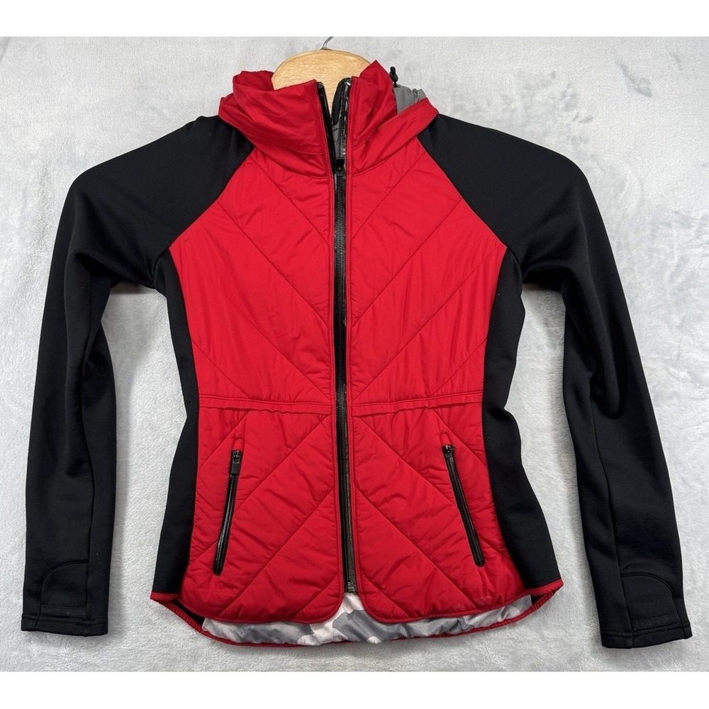 Athleta Wind Sprint‎ Insulated Zip Up Jacket Camo Liner Women's Size XS READ